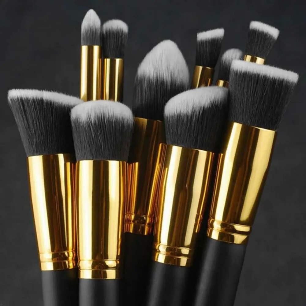 10 pc Makeup Brushes (Cosmetic Eyebrow,Blush,Foundation,Powder kit) PRO Beauty